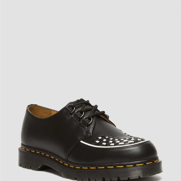 NEW Dr. Martens Ramsey Black Smooth Leather Creepers Mens Size 9 Women's 10 Nwb - Picture 1 of 6